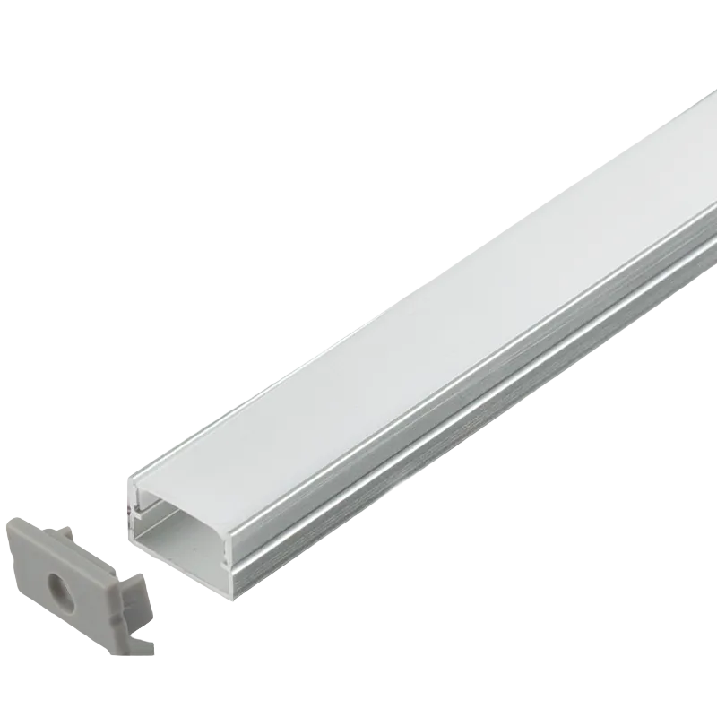 Surface Alumin. Profile w Cover, End Clamps 2m #HVS420 SURFACE 2M
