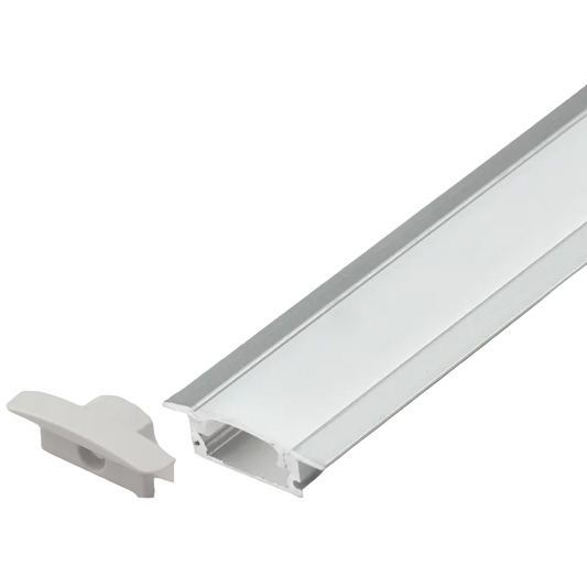 Recessed Aluminium Profile w Cover, Clips Clamps #HVS421 RECESS 2M