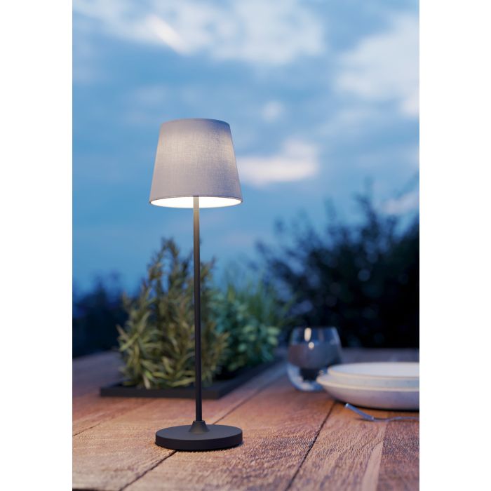 LEONERO Touch Table Lamp w USD Beige, Blk IP20 #75937
