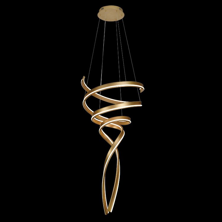 120W LED Gold Swan Pendant Sat Gold WW IP20 #K-LED-482/GD