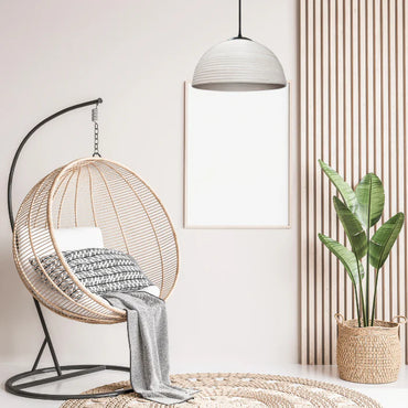 40W Large Tube Pendant Antique White E27 IP20 #GO-KLCH-362L/WH (AVAILABLE ON ORDER)