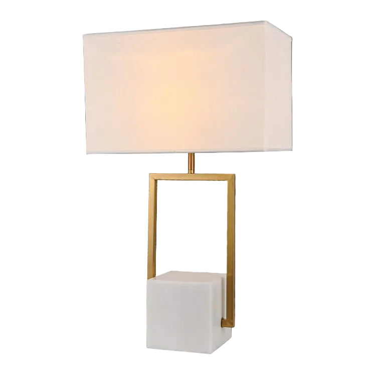 40W Bach Table Lamp White, Marble & Gold E27 #T-KLT-152