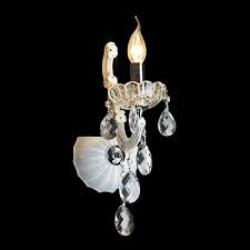 40W 1 Arm Glass, Crystal Wall Lt White E14 IP20 #KLW-8061/1W