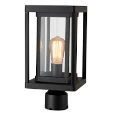 Alumin. Pedestal/Pole Lantern Bk,Clear E27 IP54 #L511 BLACK