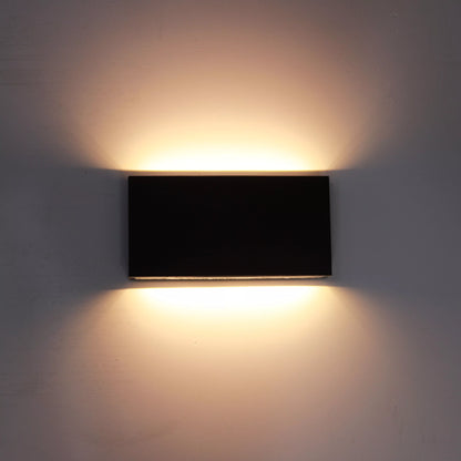 8W Rectangular LED Wall Lt Blk WW 200x100x31mm #LBD2760-8