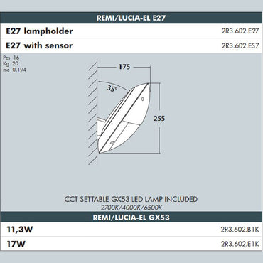 LUCIA Bracketed Wall Light - #2R3.602G