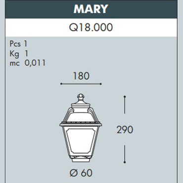 MARY Small Gate Lantern Black - #Q18.000