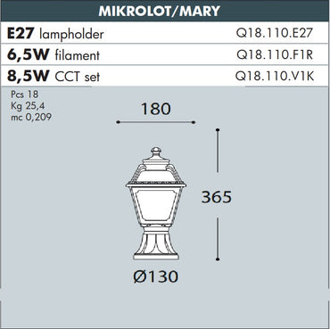 MARY/MIKROLIT Gate Lantern Black - #Q18.110