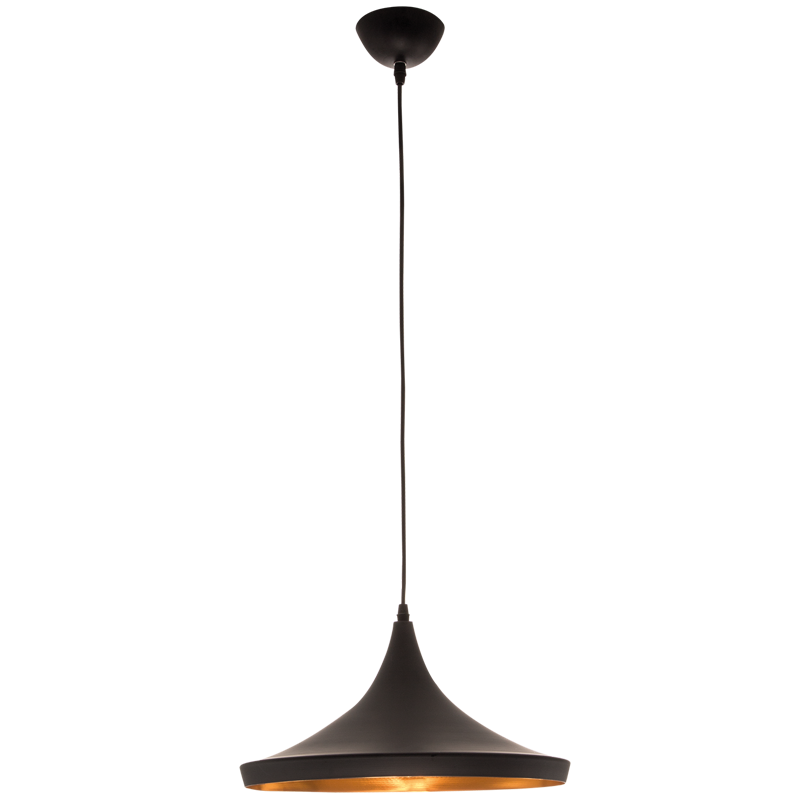 Metal Pendant with Gold Inner E27 #PEN545 BK/GD