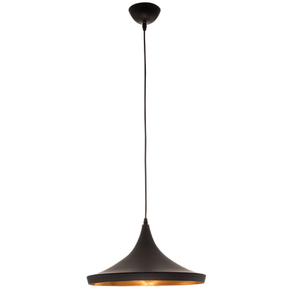 Metal Pendant with Gold Inner E27 #PEN545 BK/GD