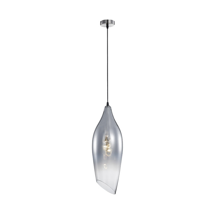 Sat Nic Pendant w Smoke Colour Glass Smoke E27 #PEN553/1