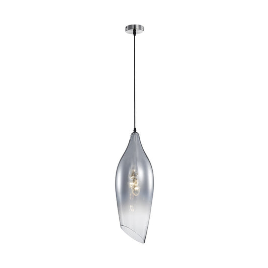 Sat Nic Pendant w Smoke Colour Glass Smoke E27 #PEN553/1