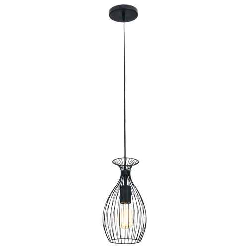 Black Metal Pendant Light - #PEN727/1 BLACK