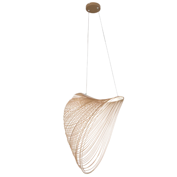 Metal, Acrylic and Wood Pendant Natural CW #PEN836 NATURAL