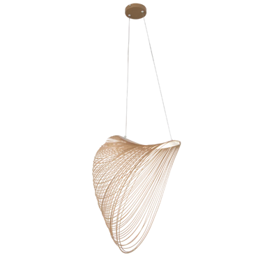 Metal, Acrylic and Wood Pendant Natural CW #PEN836 NATURAL