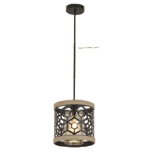 Metal, Rope Pendant Black E27 #PEN860