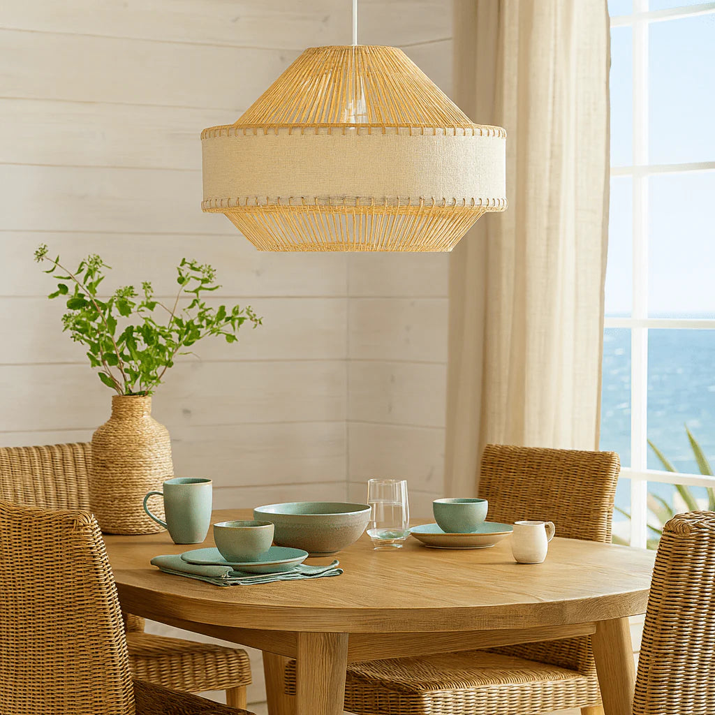 Metal Rope Pendant Natural E27 LED Only #PEN880 NATURAL