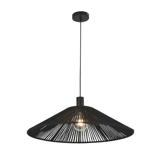 Metal and Nylon Rope Pendant Black E27 #PEN947 ROPE