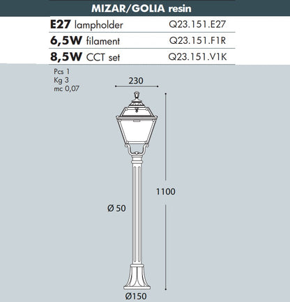 GOLIA/MIZAR Gate Lantern Black - #Q23.151