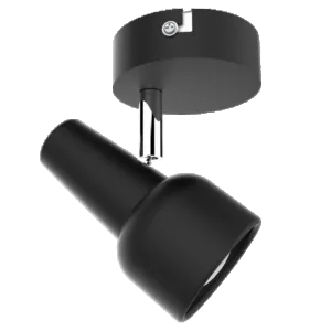 50W Spotlight Matt Blk, Polished Chrome GU10 #S165/1