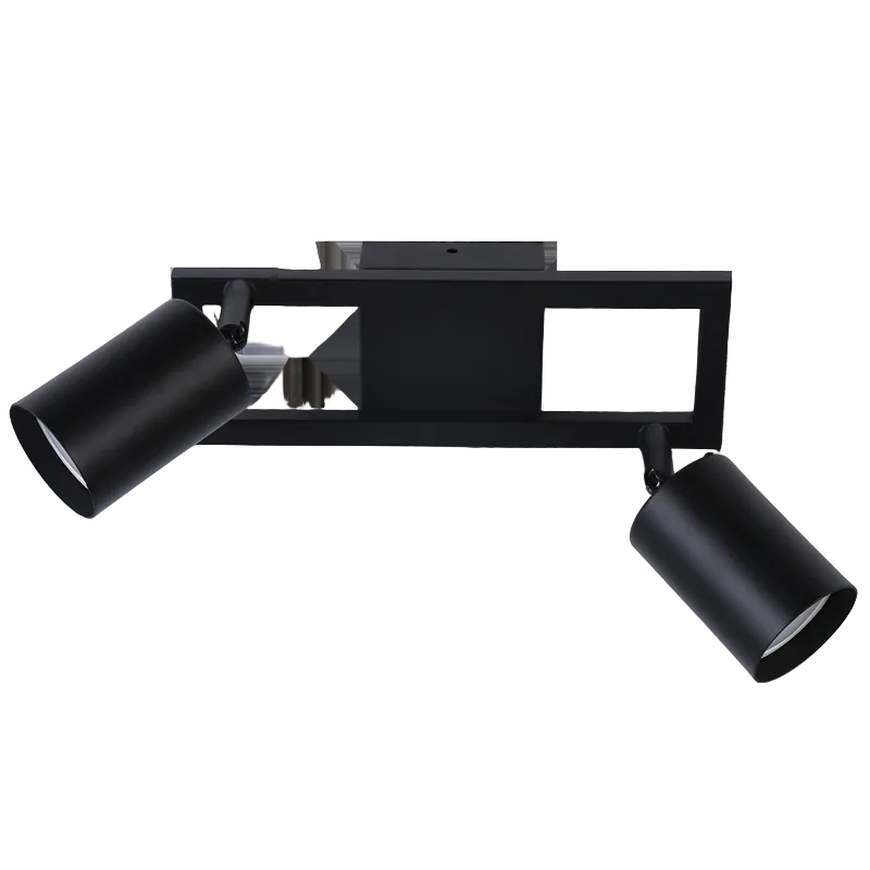 50W 2 Lt Adjustable Spot Black GU10 #S413/2 BLACK