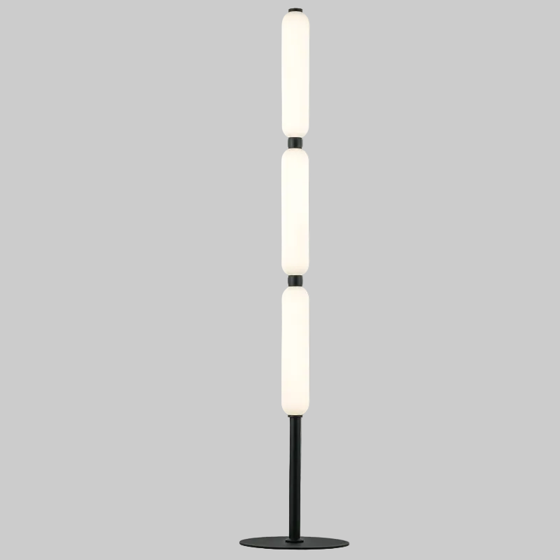 Alumin,Opal Glass Standing Lamp w Switch Black #SL402 BLACK