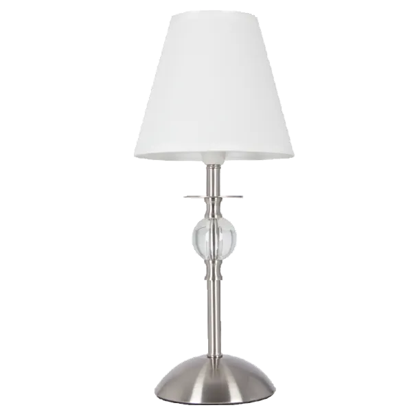 Chrome, Clear Acrylic Base Wh Shade Table Lamp E27 #TL187 WHITE