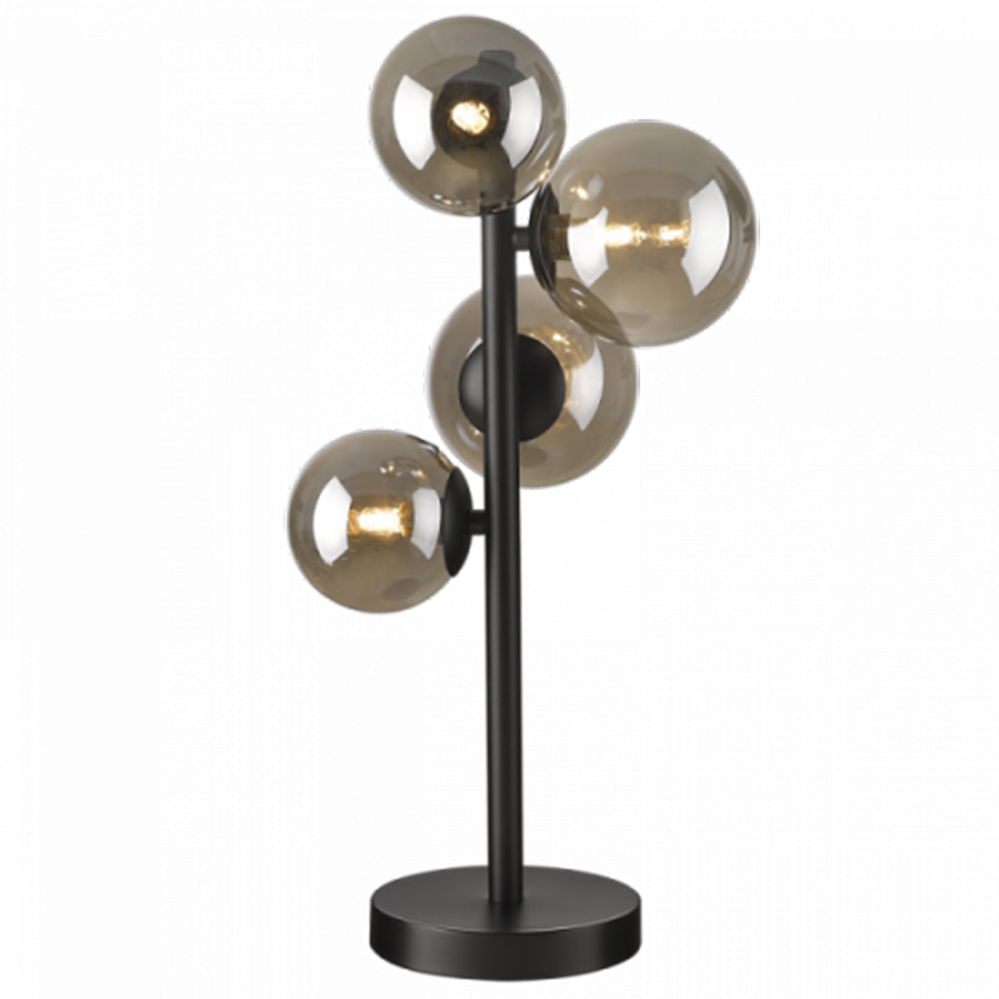 Smoke Colour Glass Table Lamp 4XG9 #TL600 MATT BLACK