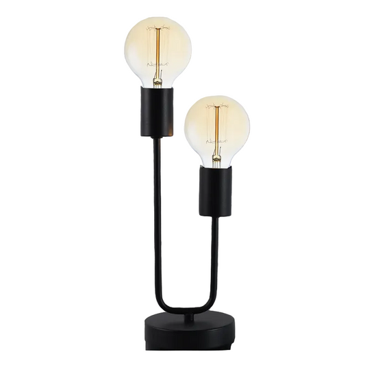 Metal 2 Lt Table Lamp Matt Black E27 #TL652 MATT BK