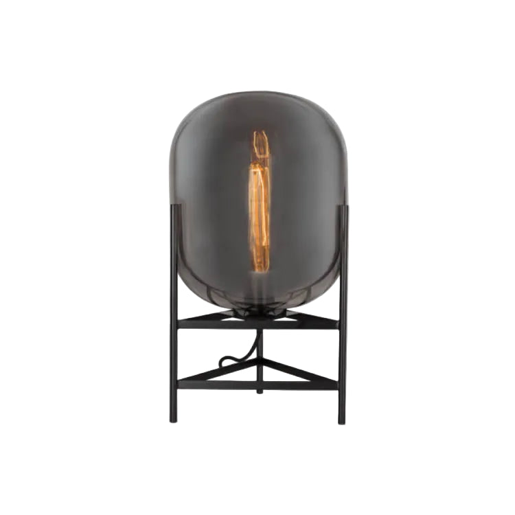 Metal Table Lamp with Smoke Colour Glass E27 #TL818 SMOKE