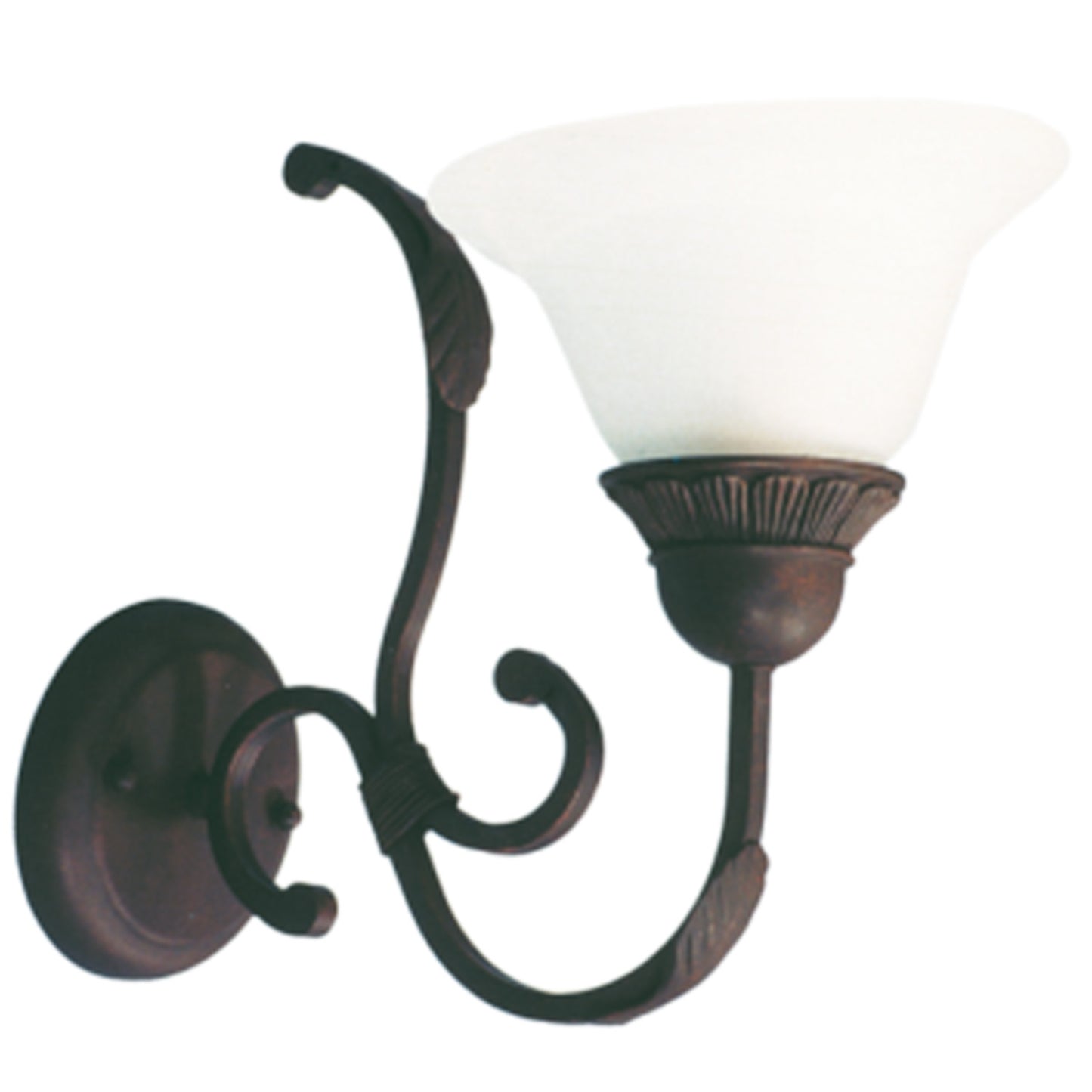 Metal, Frost Glass Wall Lt w Bracket Rust Colour E27 #WB067/1 RUST