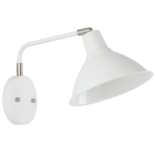 Metal Wall Lt w Bracket White E27 #WB384 WHITE