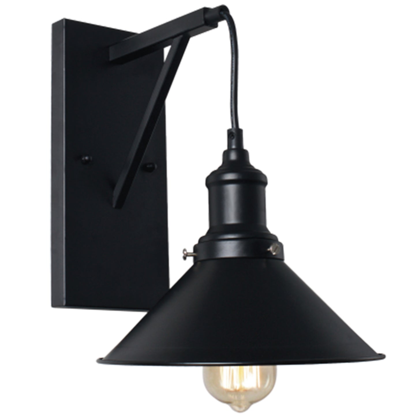 Metal Wall Lt w Bracket Black E27 #WB529/1 BLACK