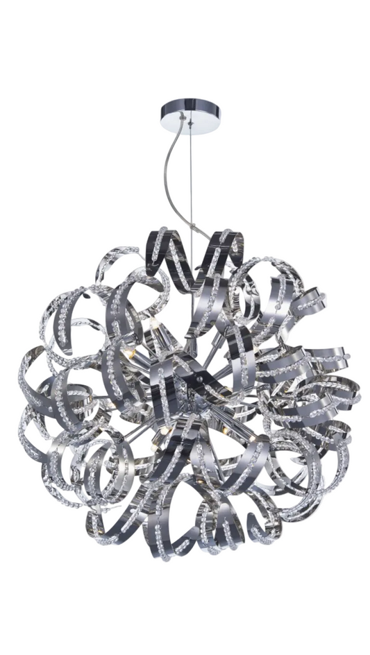 Trucioli Stainless 12-Light Round Pendant Lamp # ZV15006-12A