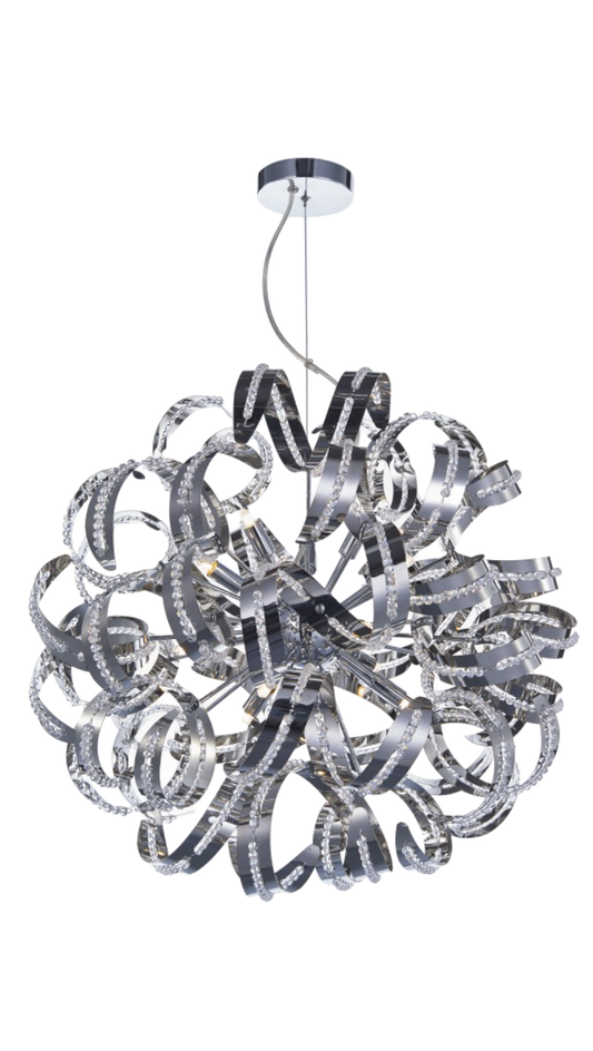 Trucioli Stainless Steel 12-Light Round Pendant Lamp #ZV15006-12A