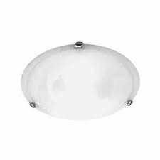 Glass Ceiling Fitting White w Clips 400mm #CF2008M SILVER