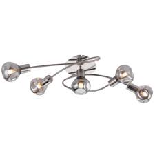 Sat/Ch 5 Lt Ceiling Fitting w/Glass #CF468/5 SMOKE