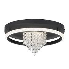 28W Alu, Iron, PC and Crystal Ceiling Lt CCT Black   #CF486 BK CCT