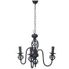 Wrought Iron 3 Lt Chandelier Rust-Colored E14 #CH065/3 RUST