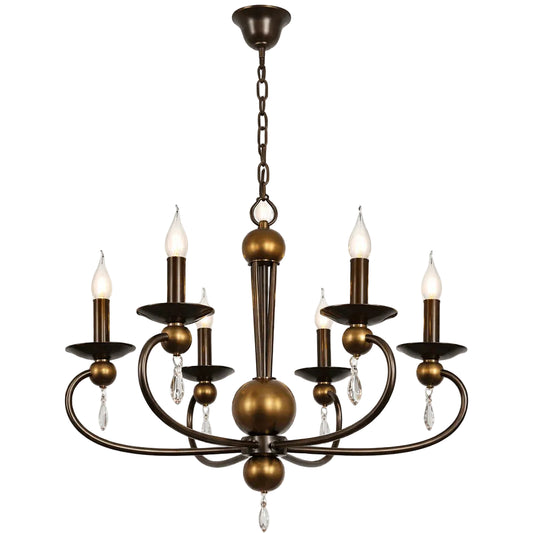 6 Lt Chandelier Black Gold E14 #CH3063/6 BK GOLD