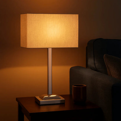 Polished Table Lamp Champagne Fabric #TL178