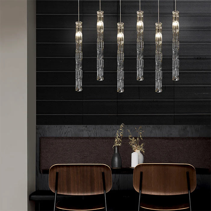 Dark Ice Pendant Light Clear Glass G9, 4000mm #DK011