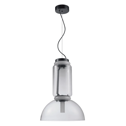 DARK-COUPE LED Metal, Glass Pendant Clear, Bk #DK020 (AVAILABLE ON ORDER)