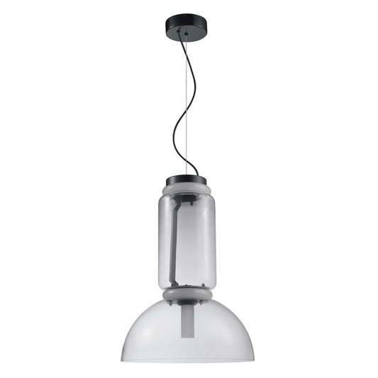 DARK-COUPE LED Metal, Glass Pendant Clear, Bk #DK020 (AVAILABLE ON ORDER)