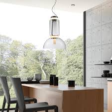 DARK-COUPE LED Metal, Glass Pendant Clear, Bk #DK020 (AVAILABLE ON ORDER)