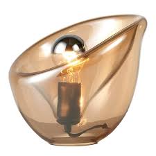 40W Arum Lily Glass Table Lamp Amber E27 IP20 #DL-KLT-1027