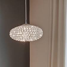 CLEMENTE Steel Pendant w Crystal Finish E27 #95286