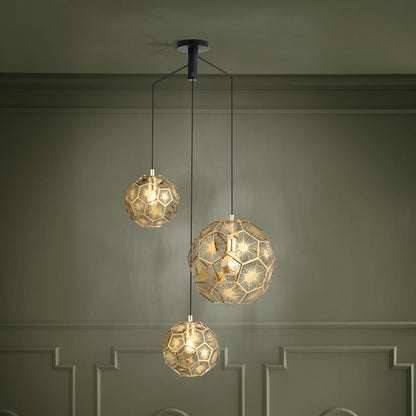 SKOURA Stl Pendant Lt Black Brass E27 #39758