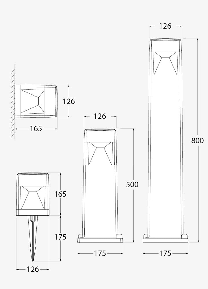 ELISA 800 Bollard Garden Light - #DS2.564G