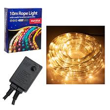 LED 10m Rope Light Clear 8 Functions #H38C